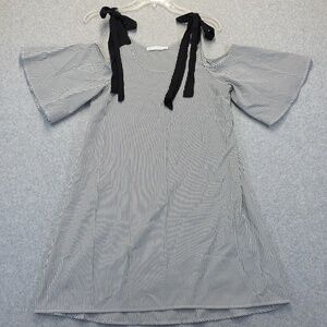 Potter's Pot Gray and White Striped Dress